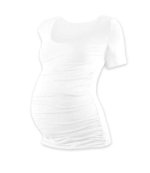 Tehotenské triko krátky rukáv JOHANKA - biela M/L