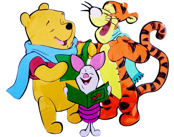 Disney Dekorácia na stenu - Pooh, tiger a prasiatko spievajú